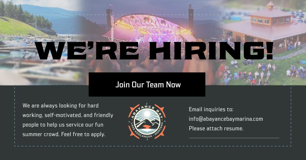 Always Hiring at Abayance Bay Marina